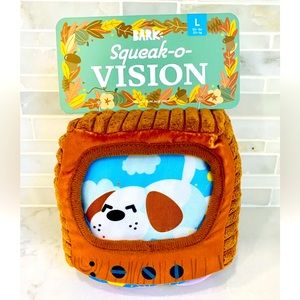 NEW Bark Box Squeak-O-Vision TV Barkbox Large Squeaker Crinkle 2 Part Dog Toy